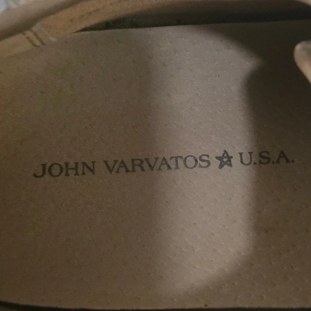Sz 10 M Mens John Varvatos Brown Canvas/ Leather Trim Lace Up Derby Shoes VGUC